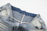 DAXUEN Distressed wide-leg jeans with camouflage pattern