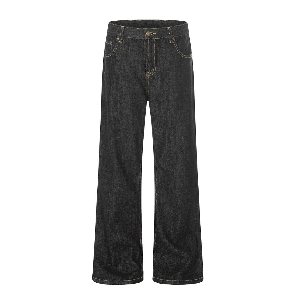 DAXUEN Wide-leg denim jeans with unique patches