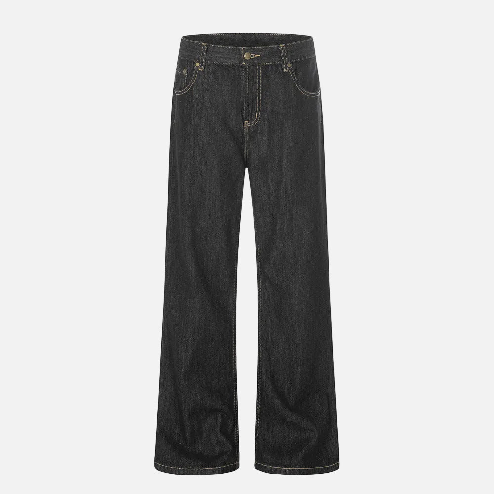 DAXUEN Wide-leg denim jeans with unique patches