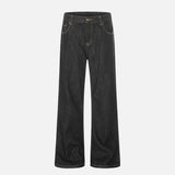 DAXUEN Wide-leg denim jeans with unique patches