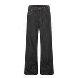 DAXUEN Wide-leg denim jeans with unique patches