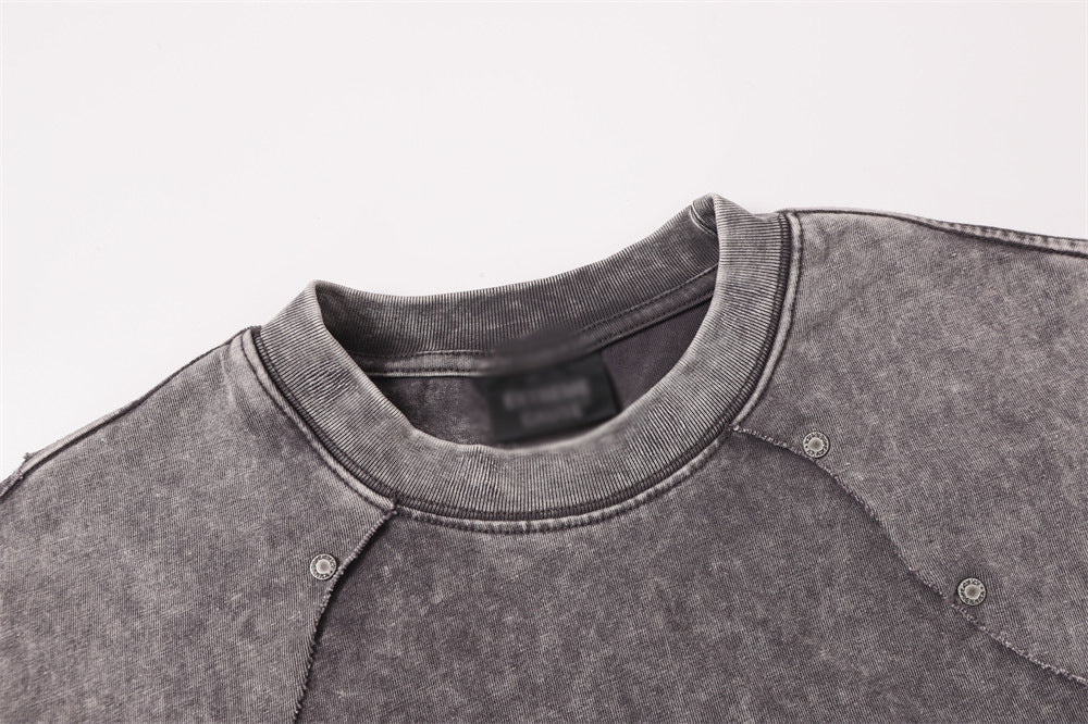 DAXUEN Oversized distressed short-sleeved t-shirt with paneling
