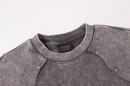 DAXUEN Oversized distressed short-sleeved t-shirt with paneling
