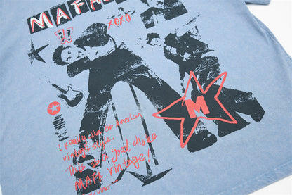 DAXUEN Distressed graphic short-sleeve t-shirt