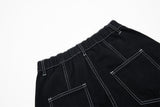 DAXUEN Black wide leg cargo pants with colorful cat patches