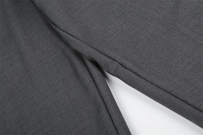 DAXUEN Men's tailored wide-leg trousers in dark grey and black