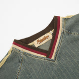 DAXUEN Light blue denim short sleeve t-shirt with embroidery