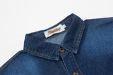 DAXUEN Oversized denim button-up shirt with reflective designs