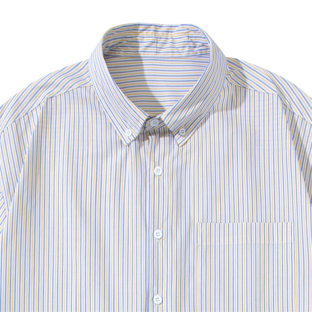 DAXUEN Oversized short-sleeved button-down shirt with stripes