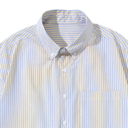 DAXUEN Oversized short-sleeved button-down shirt with stripes