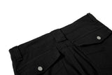 DAXUEN Black wide-leg pants with decorative zippers and studs