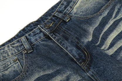 DAXUEN Wide-leg high-waisted jeans in medium blue denim