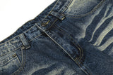 DAXUEN Wide-leg high-waisted jeans in medium blue denim