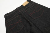 DAXUEN Wide-leg denim trousers with red stitching