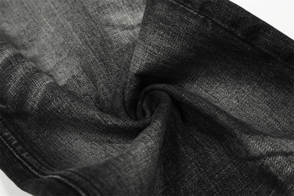 DAXUEN Wide-leg denim jeans with gradient wash and button fly