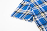DAXUEN Relaxed-fit short-sleeved plaid button-up shirt