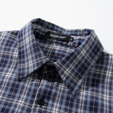 DAXUEN Short-sleeved plaid button-up shirt