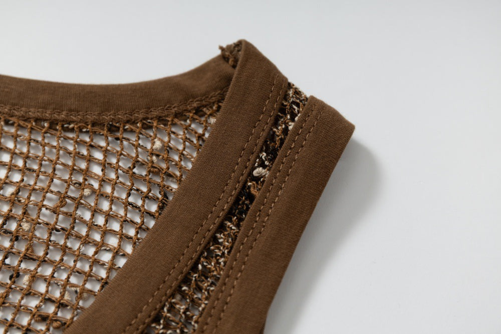 DAXUEN Sheer sleeveless tank top in mesh fabric