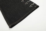 DAXUEN Wide-leg denim pants with slits and contrasting stitching