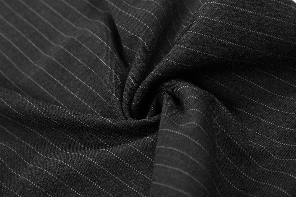 DAXUEN High-waisted wide-leg pinstriped trousers