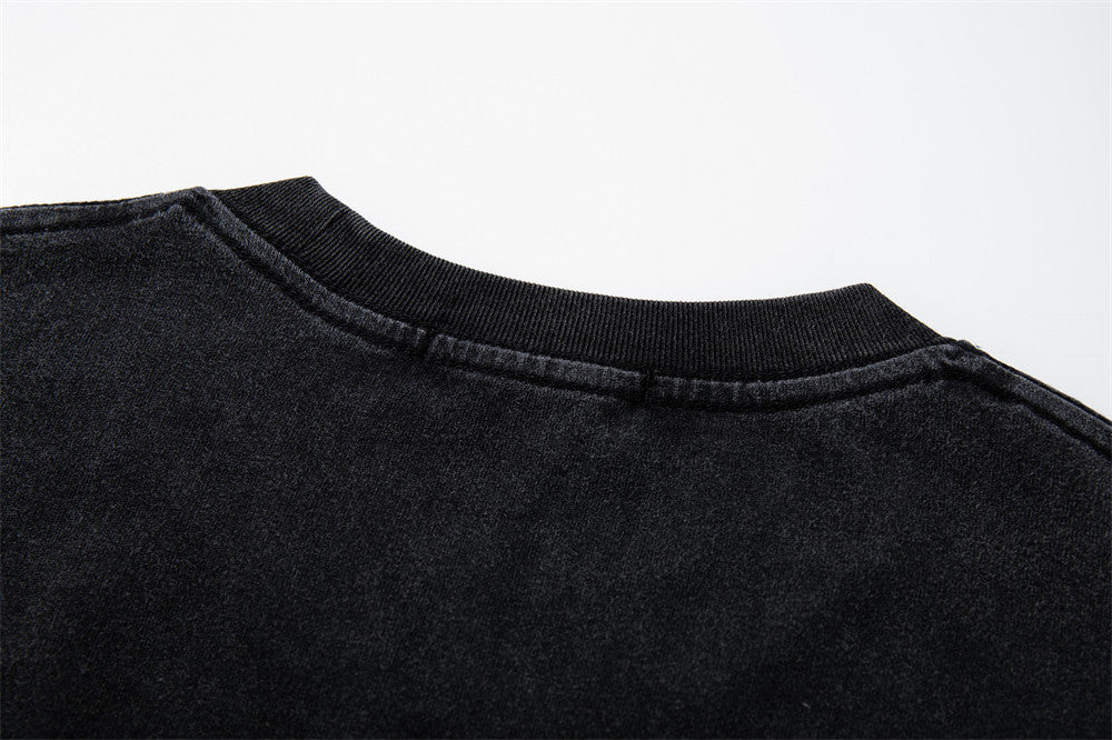 DAXUEN Washed black graphic t-shirt with band print