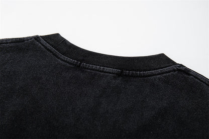 DAXUEN Washed black graphic t-shirt with band print