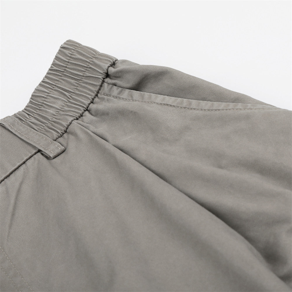 DAXUEN Light grey wide-leg cargo shorts