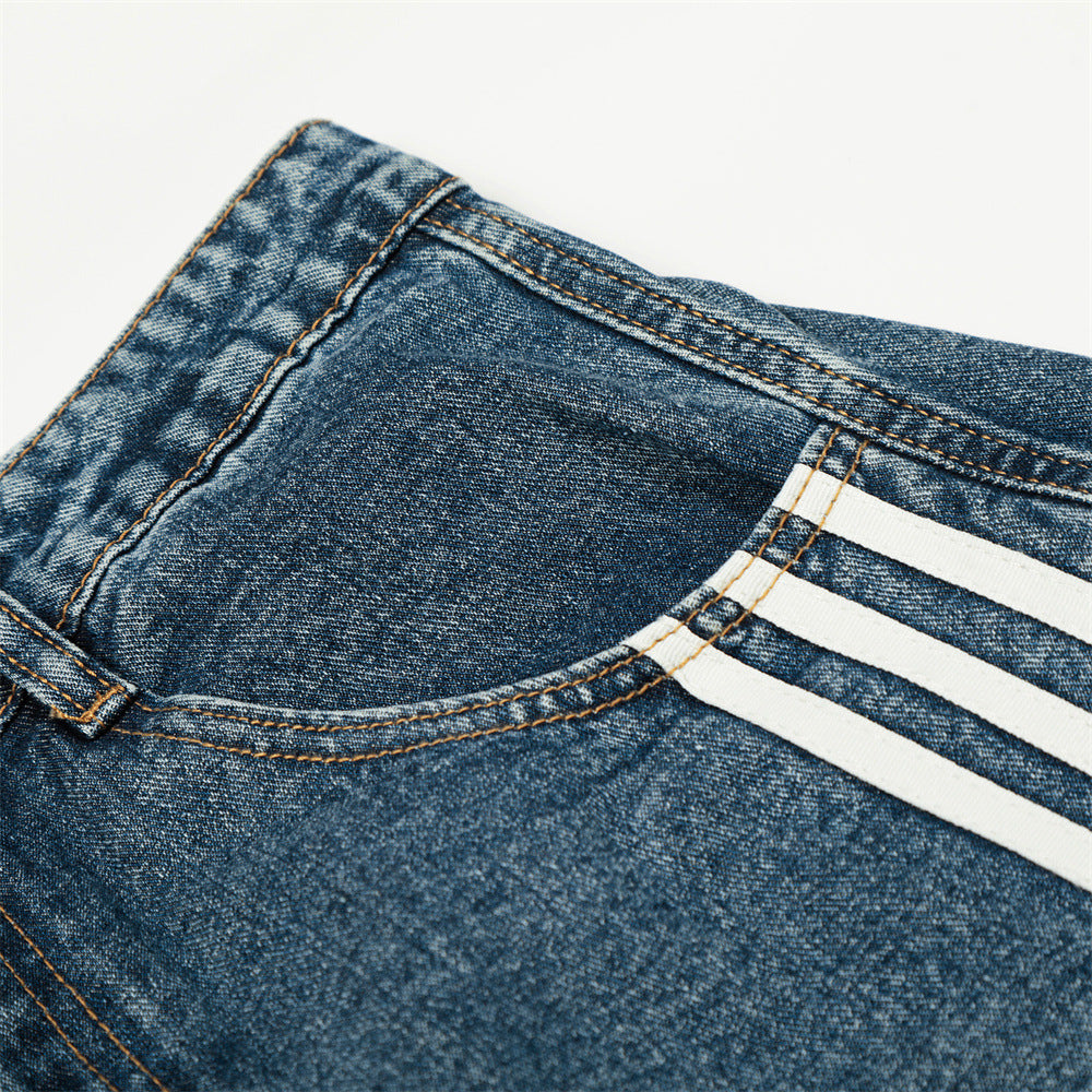 DAXUEN Loose wide leg denim jeans with stripes