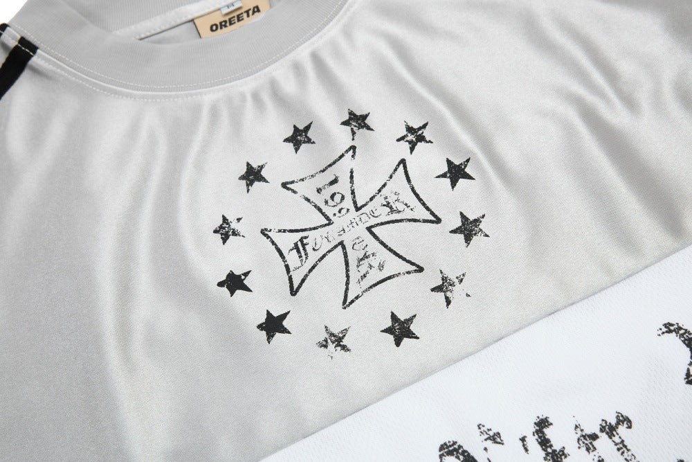 DAXUEN Oversized short-sleeve colorblock T-shirt with graphics