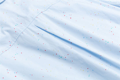 DAXUEN Light blue short-sleeve button-up shirt with speckles