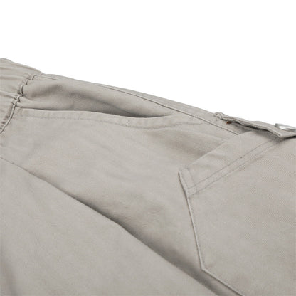 DAXUEN Pair of light grey relaxed-fit herringbone cargo shorts