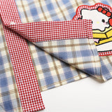 DAXUEN Plaid button-up shirt with cartoon cat patches