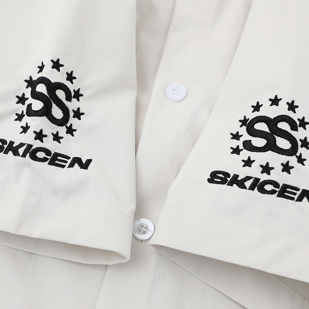 DAXUEN Short-sleeved button-up shirt with graphic prints