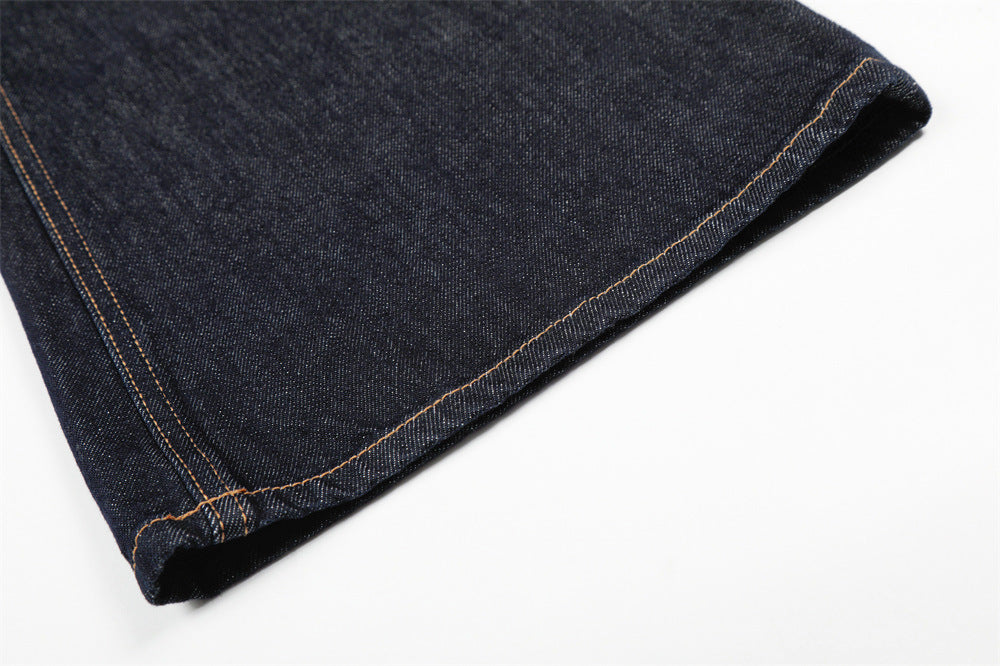 DAXUEN Wide-leg denim trousers in dark indigo, white, and black