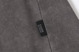 DAXUEN Asymmetrical panel t-shirt in charcoal grey and dark waffle knit