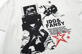 DAXUEN Short-sleeved monochrome graphic T-shirt