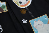 DAXUEN Black wide leg cargo pants with colorful cat patches
