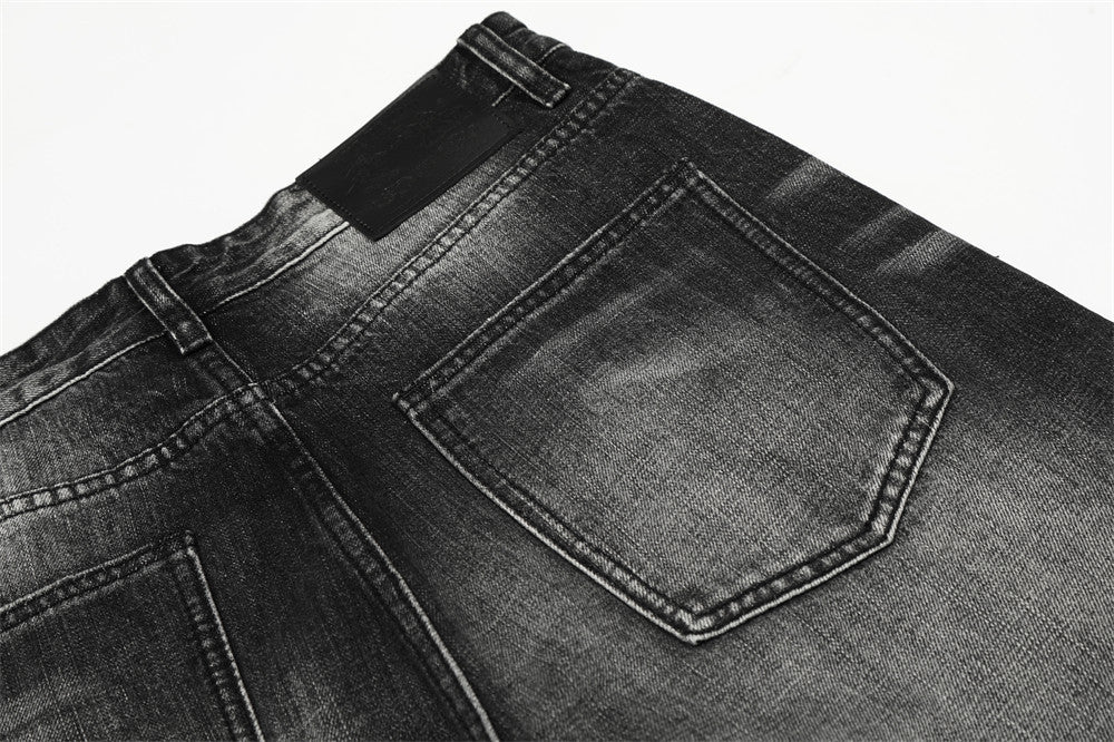 DAXUEN Wide-leg denim jeans with gradient wash and button fly
