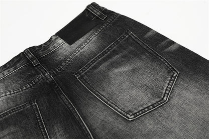 DAXUEN Wide-leg denim jeans with gradient wash and button fly