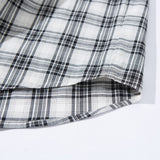 DAXUEN Short-sleeved plaid button-up shirt