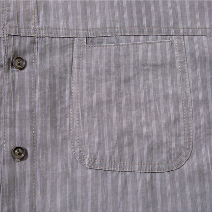 DAXUEN Short-sleeved grey striped button-up shirt