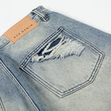 DAXUEN Faded distressed wide-leg denim jeans