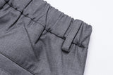 DAXUEN Medium grey wide-leg shorts with pleats and waistband