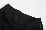 DAXUEN Black wide-leg culotte shorts