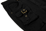 DAXUEN High-waisted black cargo pants with flared legs