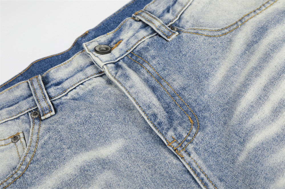 DAXUEN Distressed wide-leg jeans with camouflage pattern