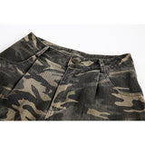 DAXUEN Men's faded camouflage cargo shorts