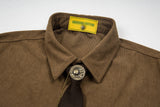 DAXUEN Relaxed-fit corduroy button-up shirt with short sleeves