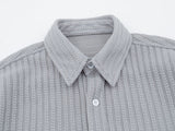 DAXUEN Men's short-sleeved textured button-up shirt