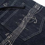 DAXUEN Wide-leg jeans with musical embroidery design